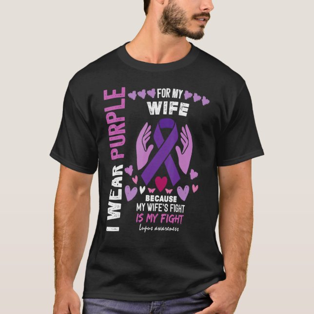 T-shirt En mai, je porte du violet pour la sensibilisation (Devant)