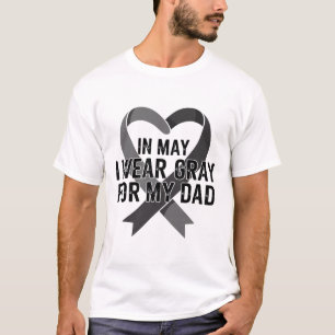 T-shirt En Mai Je Porte Gris Ribbon Cerveau Tumeur Ap