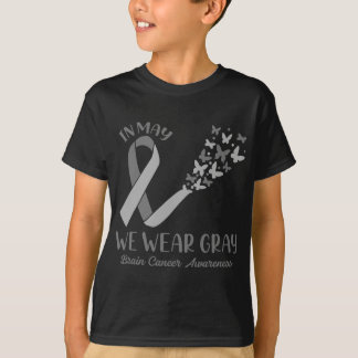 T-shirt En Mai, Nous Portons Gris Cerveau Cancer Sensibili
