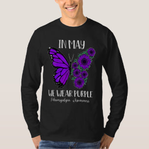 T-shirt En Mai Nous Portons Violet Fibromyalgie Fleurs But