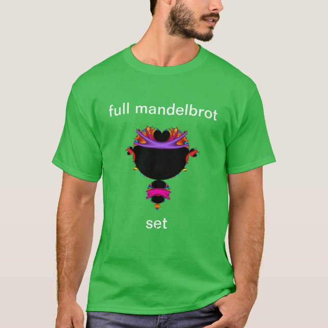 T-Shirt en mandelbrot complet noir et violet (Devant)