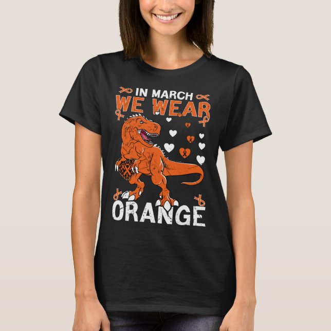 T-shirt En Mars Nous Portons Orange Rex Sclerosis Multiple (Devant)