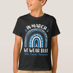 T-shirt En mars, portez un ruban bleu arc-en-ciel contre l