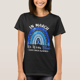 T-shirt En mars, portez un ruban bleu arc-en-ciel contre l