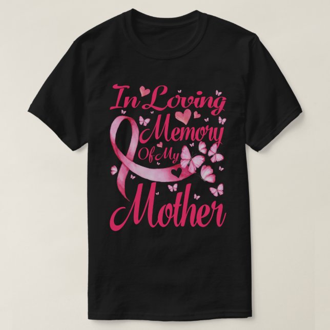 T-shirt En Mémoire Amoureuse De Ma Mère Cerveau Cancer (Design devant)