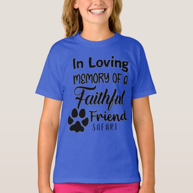 T-shirt En mémoire d'amour, chien personnalisé Memorial (Devant)