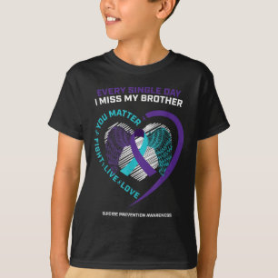 T-shirt En mémoire de Je manque mon frère Prévention du su