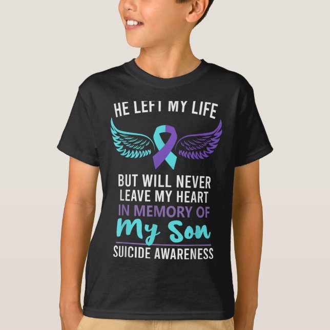 T-shirt En Mémoire De La Prévention Du Suicide Du Fils (Devant)