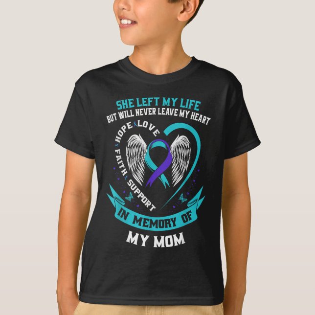 T-shirt En mémoire de ma mère Perte de mère Sensibilisatio (Devant)