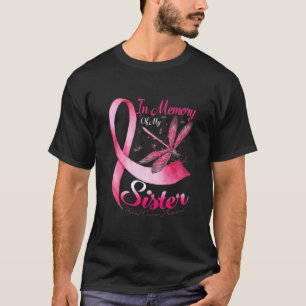 T-shirt En Mémoire De Ma Soeur Dragonfly Cancer Du Sein Aw