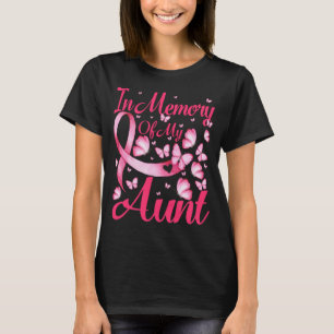 T-shirt En mémoire de ma tante cancer du sein bouton de se