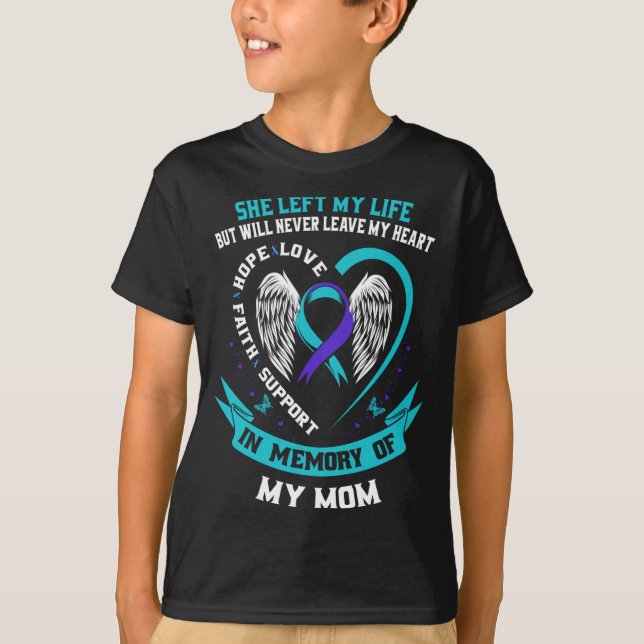 T-shirt En mémoire de maman perte de mère sensibilisation  (Devant)
