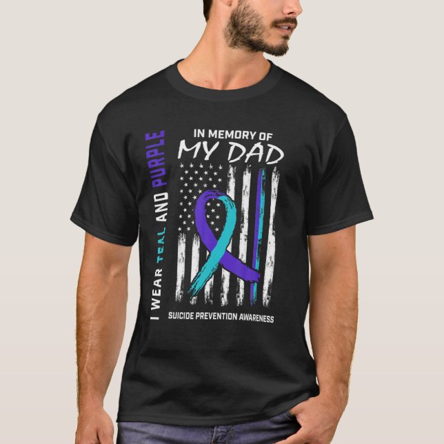 T-shirt En Mémoire De Papa Prévention Du Suicide Amer (Devant)