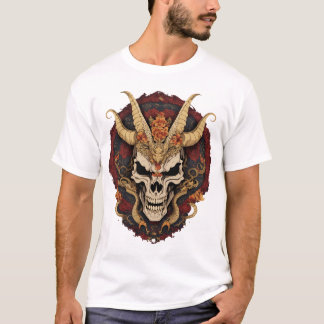 T-shirt en métal mort crâne épinglé