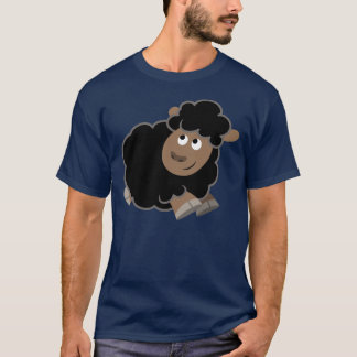 T-Shirt en mouton de caricature malicieux mignon