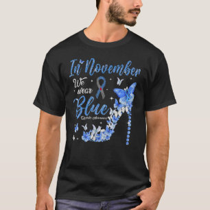 T-shirt En Novembre Nous Portons Bleu Diabète Sensibilisat