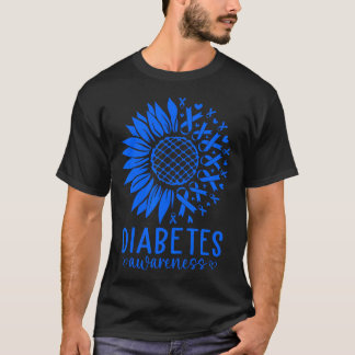 T-shirt En Novembre Nous Portons Bleu Ruban Guerrier Diabè