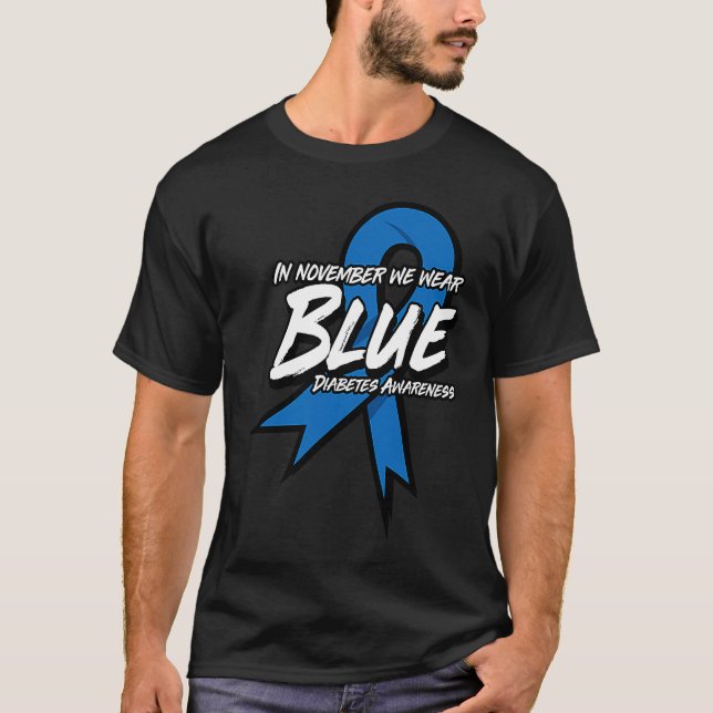 T-shirt En Novembre, Nous Portons Bleu T1 Sensibilisation  (Devant)