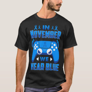 T-shirt En Novembre Nous Portons Bleu T1D Ga De Sensibilis