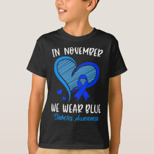 T-shirt En novembre, nous portons Blue Cure Diabète Sensib