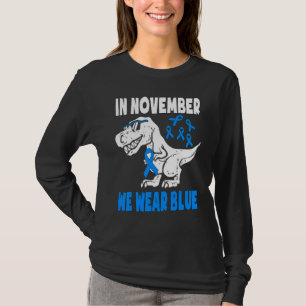 T-shirt En Novembre Nous Portons Blue Diabetes Awareness T