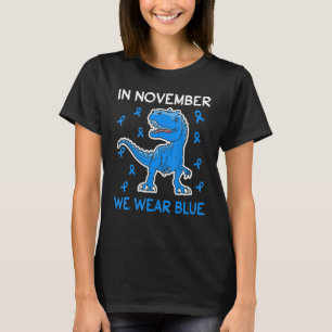 T-shirt En Novembre Nous Portons Blue Diabetes Awareness T
