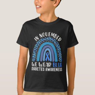 T-shirt En Novembre Nous Portons Blue Diabetes Sensibilisa