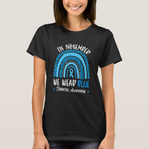 T-shirt En Novembre Nous Portons Blue Diabetes Sensibilisa