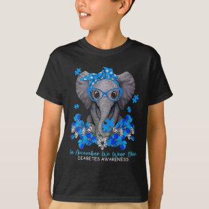 T-shirt En Novembre, Nous Portons Blue Elephant Diabetes A