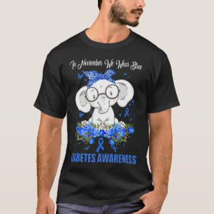 T-shirt En Novembre, Nous Portons Blue Elephant Diabetes A