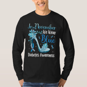 T-shirt En Novembre Nous Portons Blue High Heel Diabetes A