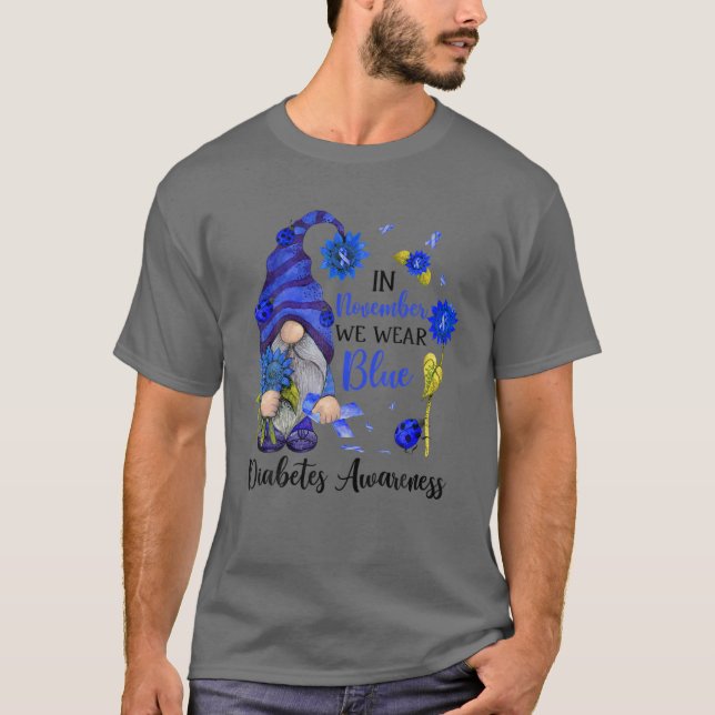 T-shirt En Novembre, Nous Portons Des Gnomes Bleus Sensibi (Devant)