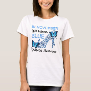 T-shirt En Novembre Nous Portons Diamants Bleus & Papillon