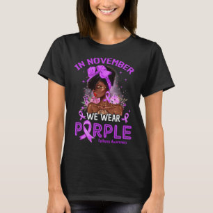 T-shirt En Novembre Nous Portons Violet Black Femmes Épile