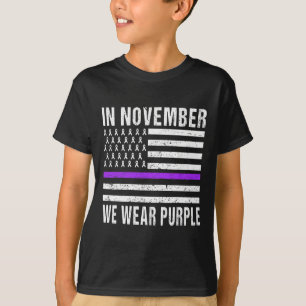 T-shirt En Novembre Nous Portons Violet Cancer Pancréatiqu