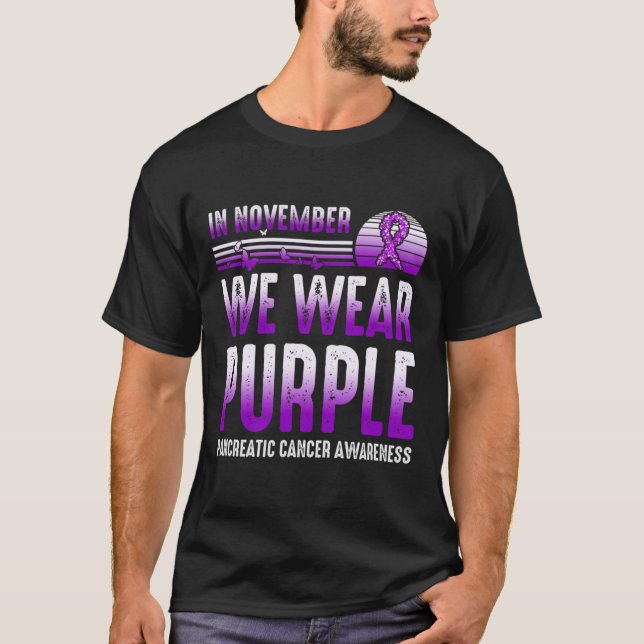 T-shirt En Novembre Nous Portons Violet Cancer Pancréatiqu (Devant)