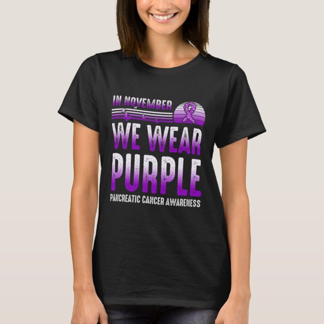T-shirt En Novembre Nous Portons Violet Cancer Pancréatiqu (Devant)
