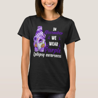 T-shirt En Novembre, Nous Portons Violet Gnome Épilepsie L