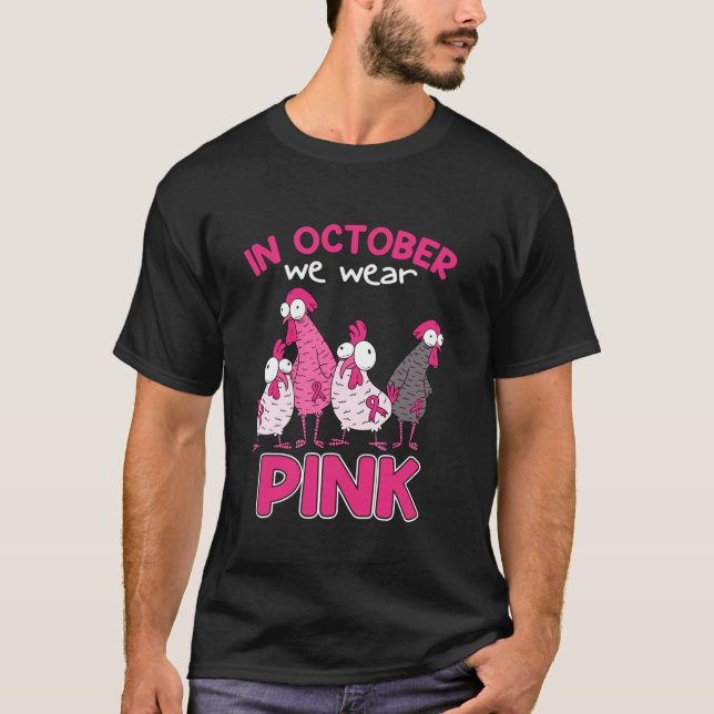 T-shirt En Oct Nous Portons Le Cancer Du Sein Rose Drôle C (Devant)