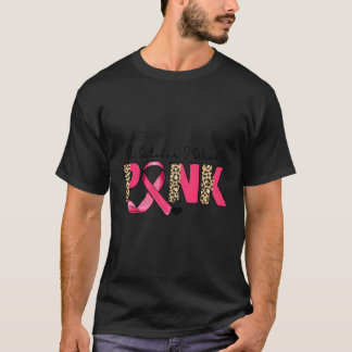 T-shirt En Octobre Je Porte K Empreinte de léopard Cancer