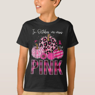T-shirt En Octobre Nous Portons Citrouille Rose Cancer du