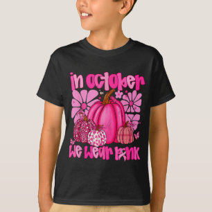 T-shirt En Octobre Nous Portons Citrouille Rose Cancer du