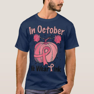 T-shirt En Octobre Nous Portons Citrouille Rose Salle de C