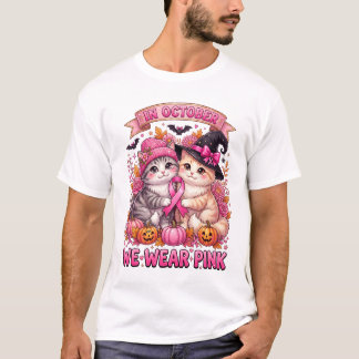 T-shirt En Octobre Nous Portons Du Rose Mignons Chatons Ca