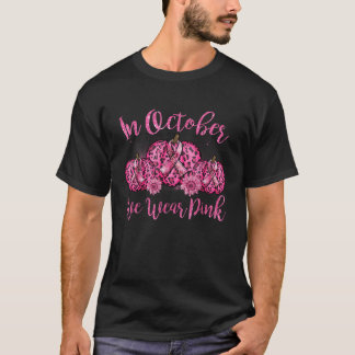 T-shirt En Octobre, Nous Portons Du Ruban Rose Leopard Cit