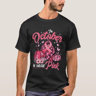 T-shirt En Octobre Nous Portons K Cancer Du Sein Citrouill