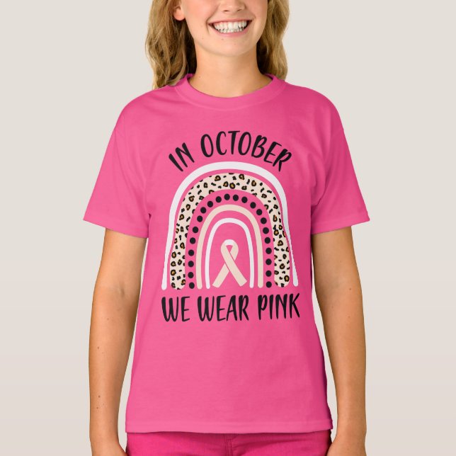 T-shirt En Octobre Nous Portons La Sensibilisation Au Canc (Devant)