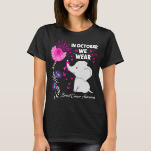 T-shirt En Octobre Nous Portons Le Cancer Du Sein Rose Elé