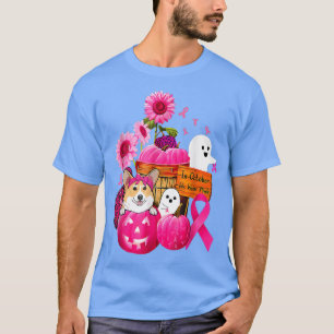 T-shirt En Octobre Nous Portons Le Corgi Rose Cancer Du Se