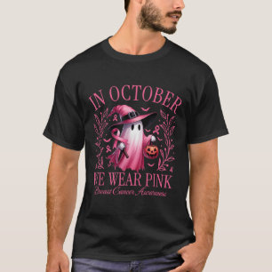 T-shirt En Octobre Nous Portons Le Fantôme Rose Boo Cancer